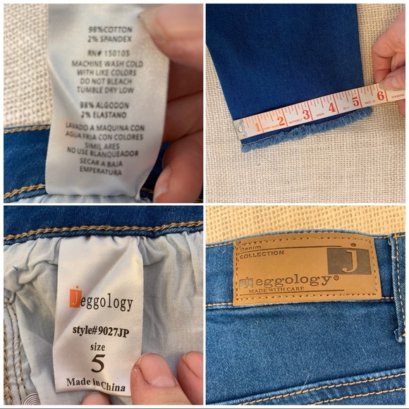 Jeggology Capri length distressed Jeggings, NWOT - Picture 3 of 8